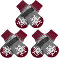 BEAUTYZOO Christmas Winter Anti-Slip Dog Socks with Grips Traction Control for Small Medium Large Dogs, Non Skid Indoor Double Side Pet Paw Protector for Hardwood Floor Wear, Snowflake S/M