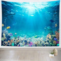 Loccor Underwater World Tapestry Blue Ocean Wall Hanging Under the Sea Coral Reef Wall Tapestry 60X50 Inches Tropical Fish Tank Undersea Tapestries Marine Wall Art for Bedroom Living Room Dorm Decor