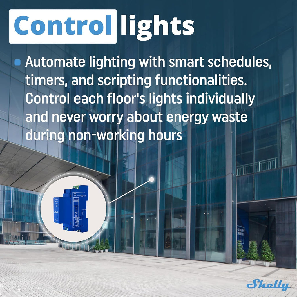 Shelly Pro 1 | Wi-Fi & LAN, 1-Channel Smart Relay Switch | Home Automation | Bluetooth Gateway | Compatible with Alexa & Google Home | No Hub Required | Remote Control | Timer Schedule | Dry Contacts
