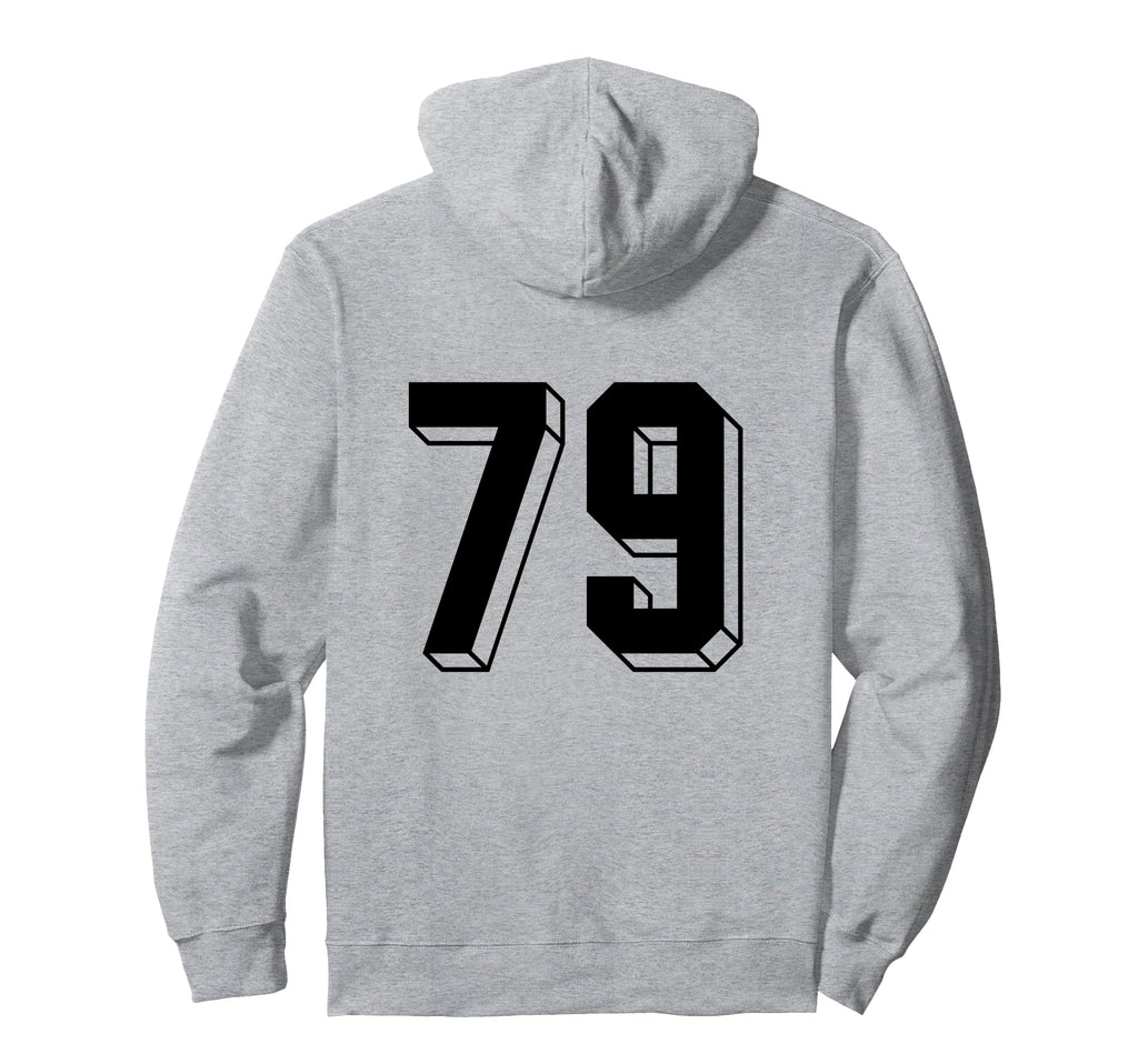 Number 79 Backside 80S 90S Team Jersey Hoodie - Fun Novelty Design Unisex
