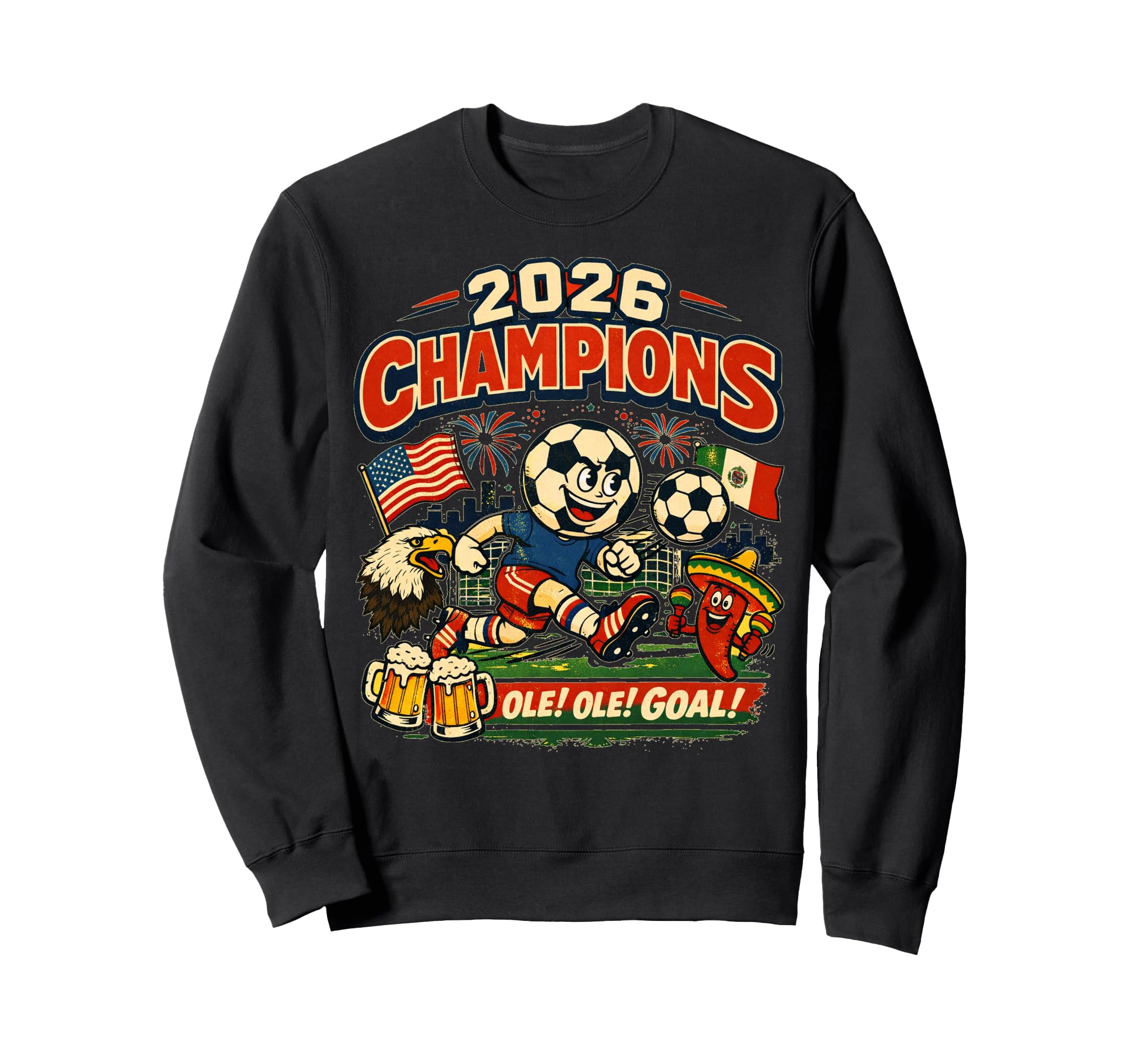 Soccer Champions 2026 Foodball Sweatshirt - Custom Art Print Men Women