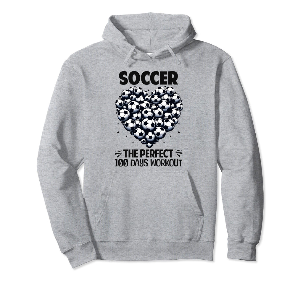100 Days School Soccer Heart Love 100Th Day Hoodie - Graphic Print Unisex