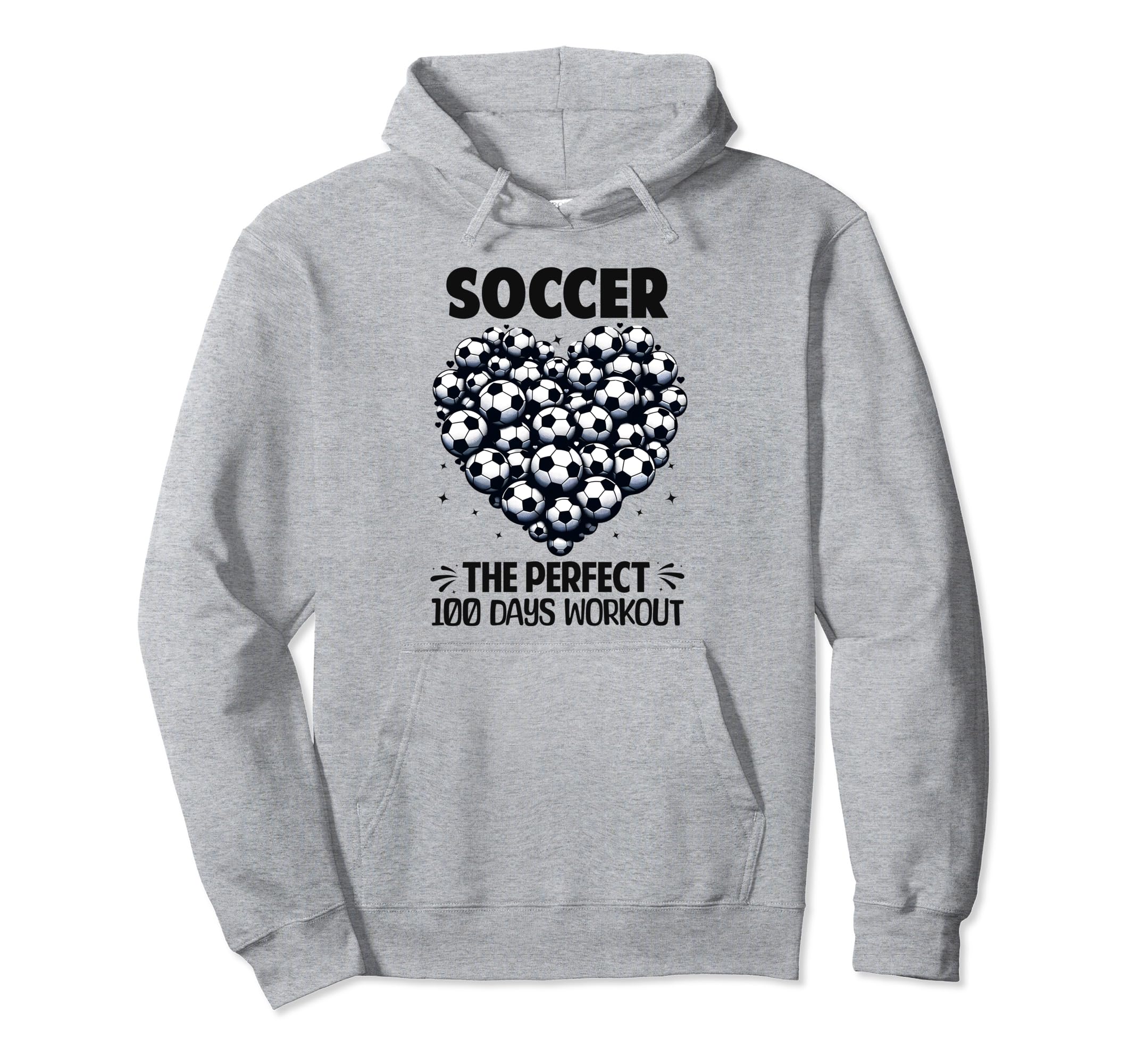 100 Days School Soccer Heart Love 100Th Day Hoodie - Graphic Print Unisex