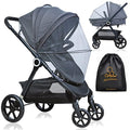 Orzbow Universal Mosquito Net for Stroller, Baby Bug Net with Two-Way Zippers & Storage Bag, Breathable & Foldable Mosquito Netting for Strollers, Car Seat, Bassinet, Portable Mini Crib, Dark Grey