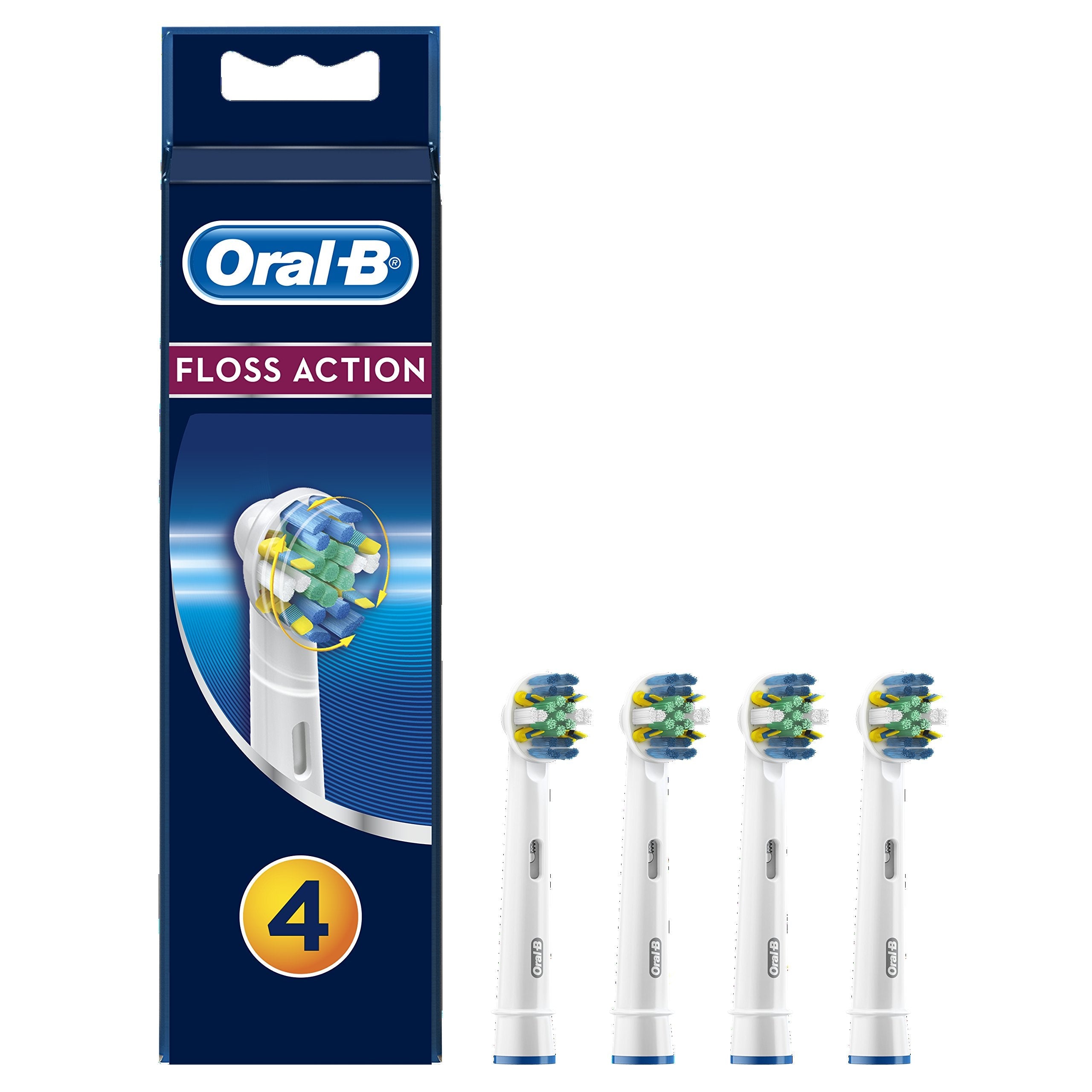 Oral-B Replacement Toothbrush Heads - Floss Action 2 Pack for Oral-B Electric Toothbrush Handles