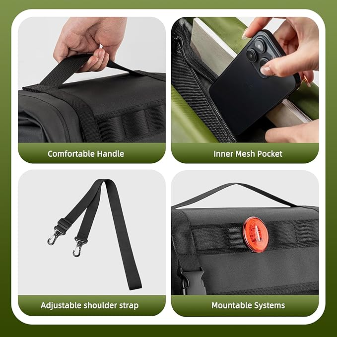 ROCKBROS Bike Panniers 15L Capacity Waterproof Bike Rack Bag Bicycle Panniers for Cycling Commuting Bikepacking Black