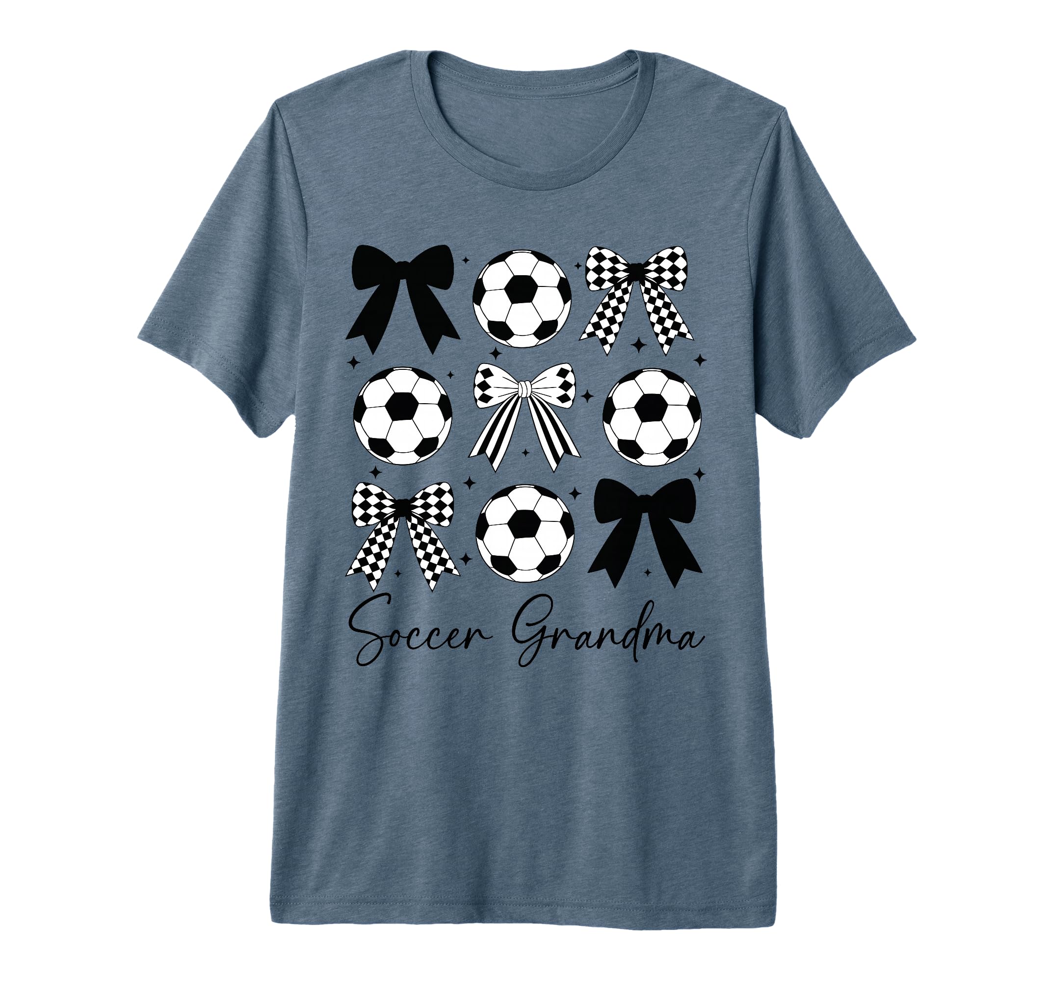 Soccer Grandma Funny Coquette Bow Soccer T-Shirt - Graphic Print Unisex