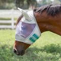 Equinavia Algard Soft Mesh Horse Fly Mask with Ear Protection and 45 UPF Rating | No Eye Irritation & UV Protection - Silver/Turquoise - Warmblood