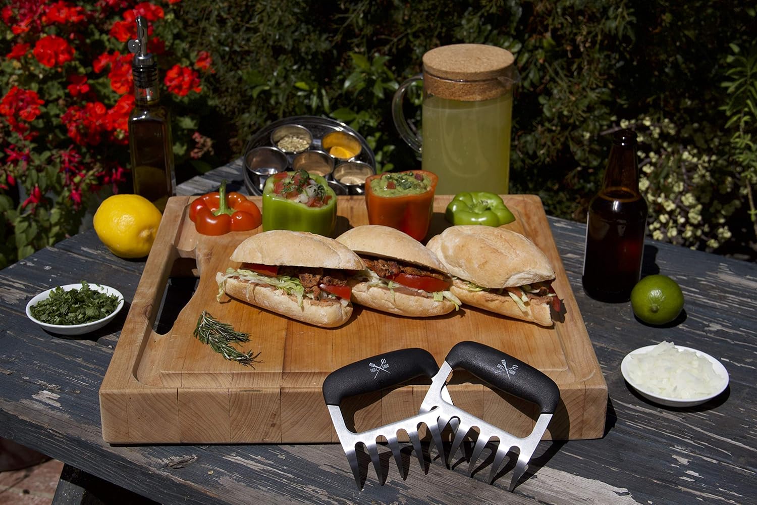 Meat Claws - Stainless Steel Smoker Accessories - Ultra-Sharp Meat Shredder will Easily Tear up Pulled Pork, Chicken, and Brisket - with Heat Resistant Handles