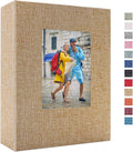 Vienrose Photo Album 4x6 100 Pages Photos Linen Cover Picture Book with Front Window for Baby Wedding Children