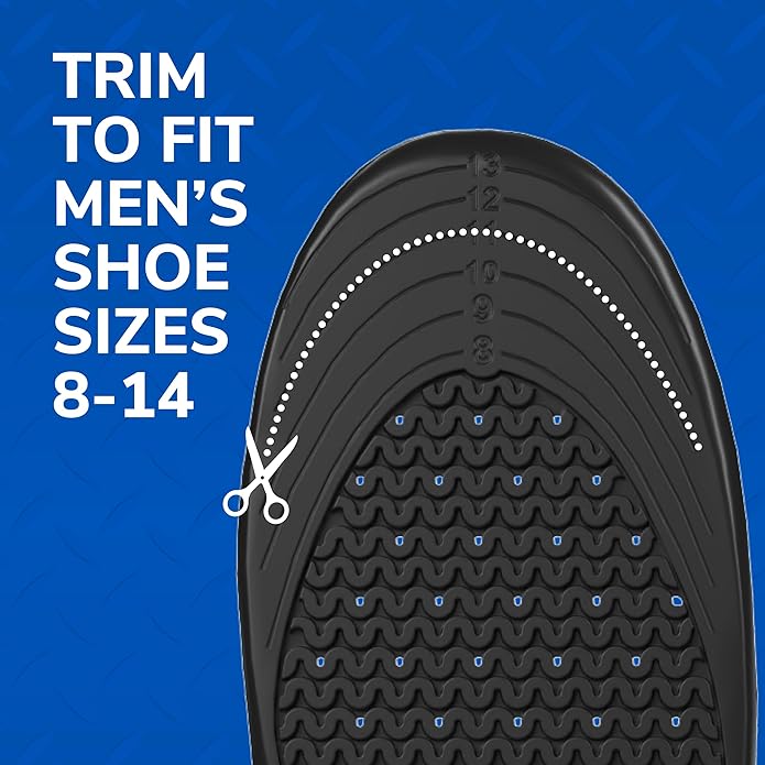 Dr. Scholl's Work All-Day Superior Comfort Insoles with Massaging Gel - Designed for Men & Women with Hard-Working Feet, Eliminates Sore Muscles and Tired Legs, Arch Support Inserts with Odor Control