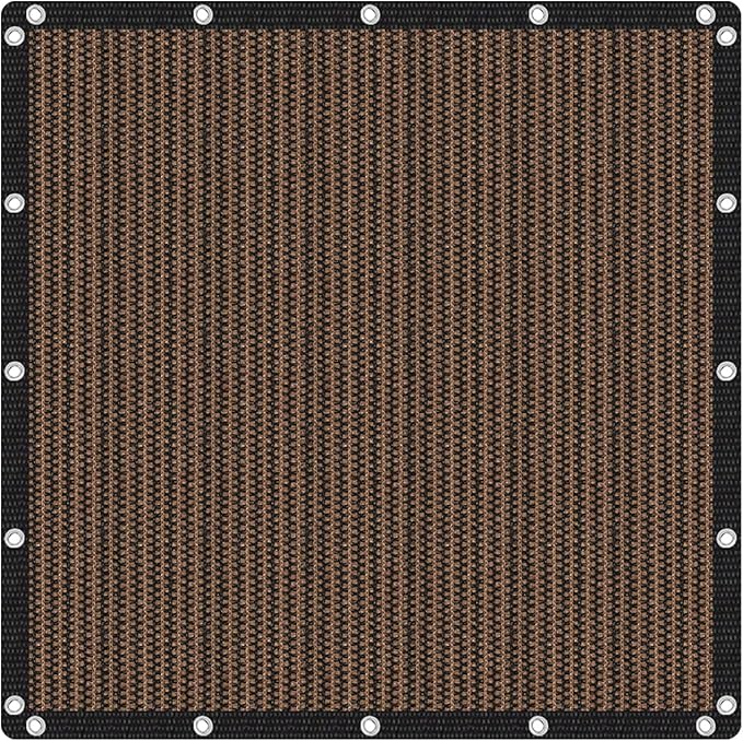VICLLAX Shade Fabric Sun Shade Cloth with Every 2 FT Grommets for Patio Garden Pergola Cover Canopy 6x8 FT, Mocha