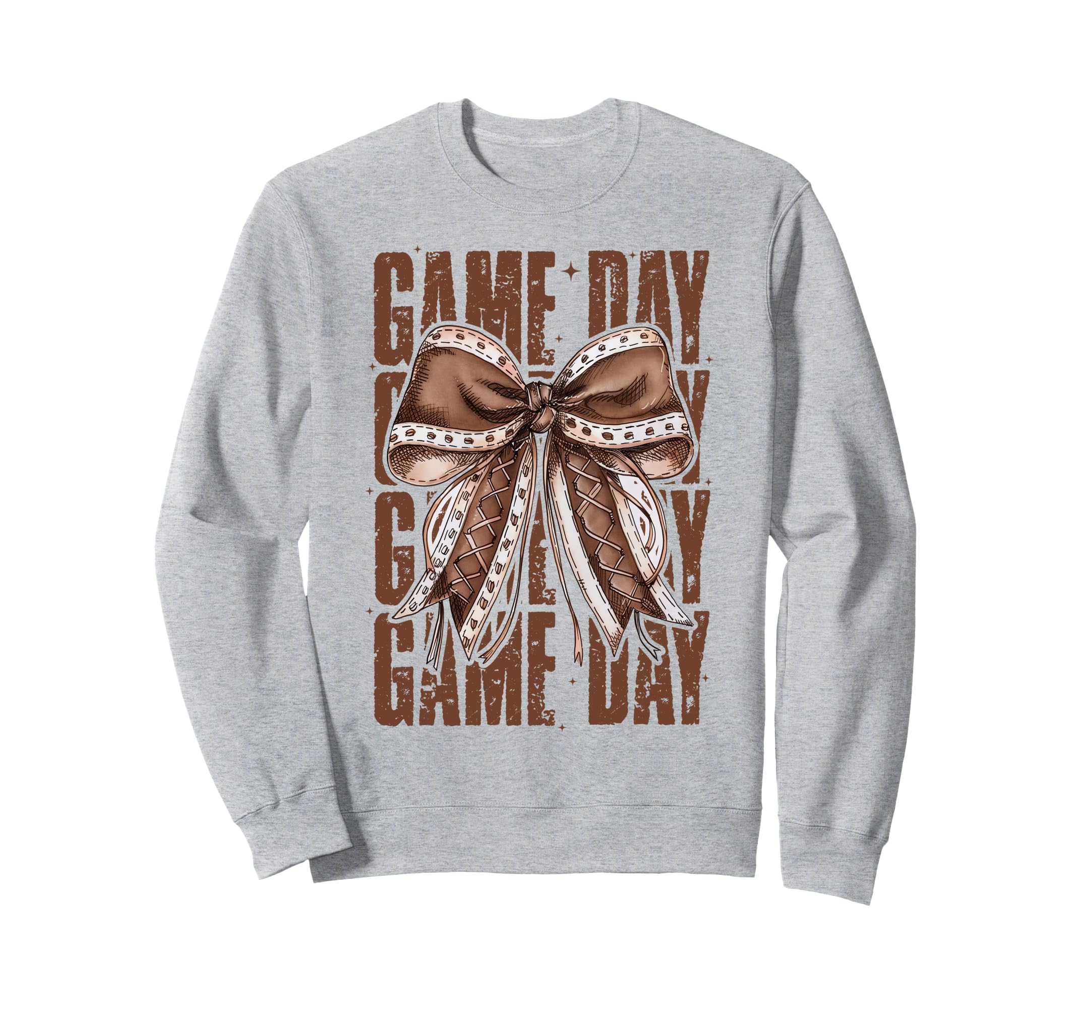 Game Day Football Bow Fall Sweatshirt - Fun Novelty Design Men Women