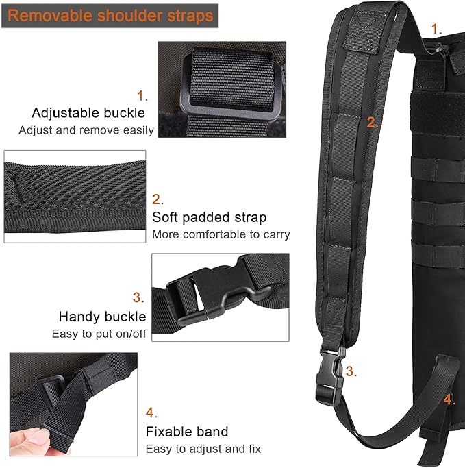 KRATARC Archery Lightweight Back Arrow Quiver Dual Use Foldable Compact Hip Arrows Bag with Molle System Hanged for Target Shooting