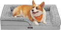 Feandrea Orthopaedic Dog Bed for Medium Dogs, Waterproof Dog Sofa Bed with Removable Washable Cover, 28 x 23 x 6.5 Inches, Dove Gray UPGW251G01