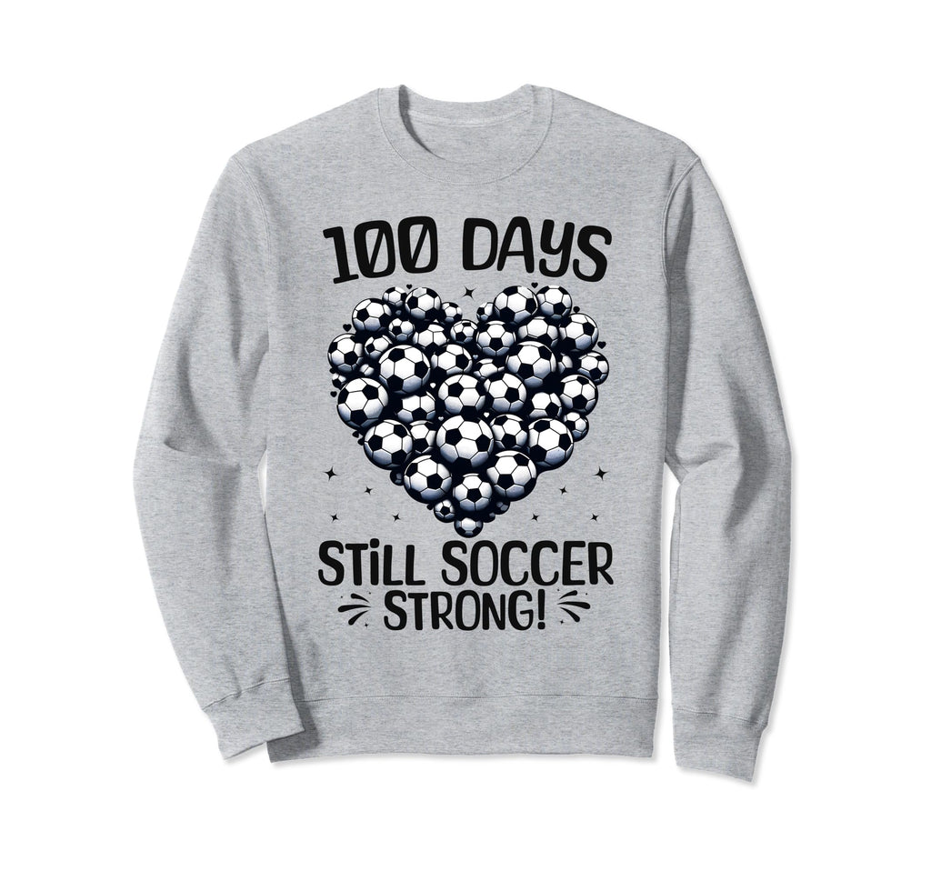 100 Days School Soccer Heart Love Sweatshirt - Graphic Print Men Women