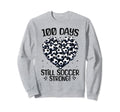 100 Days School Soccer Heart Love Sweatshirt - Graphic Print for Adults