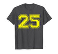 Number 25 Varsity Distressed T-Shirt - Casual Everyday Wear Men Women