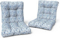LVTXIII Outdoor Adirondack Chair Cushions, L42 x W21 x H4 Patio Tufted Low Back Cushions, Seasonal Replacement Rocking Chair Cushion for Home Garden Furnitue, Set of 2, Pebble Blue