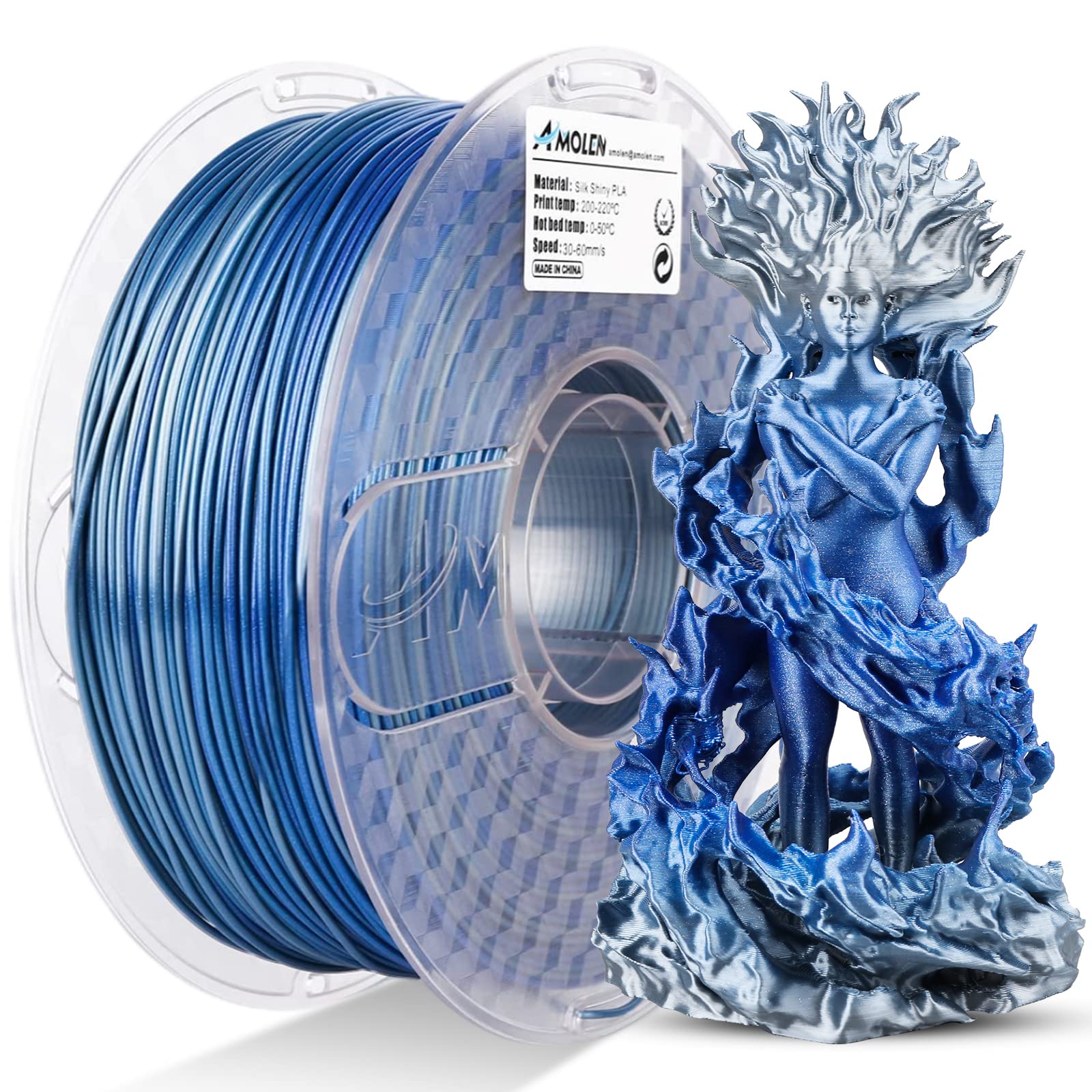 PLA Silk Shiny Gradient 1.75mm, 1KG/2.2LB