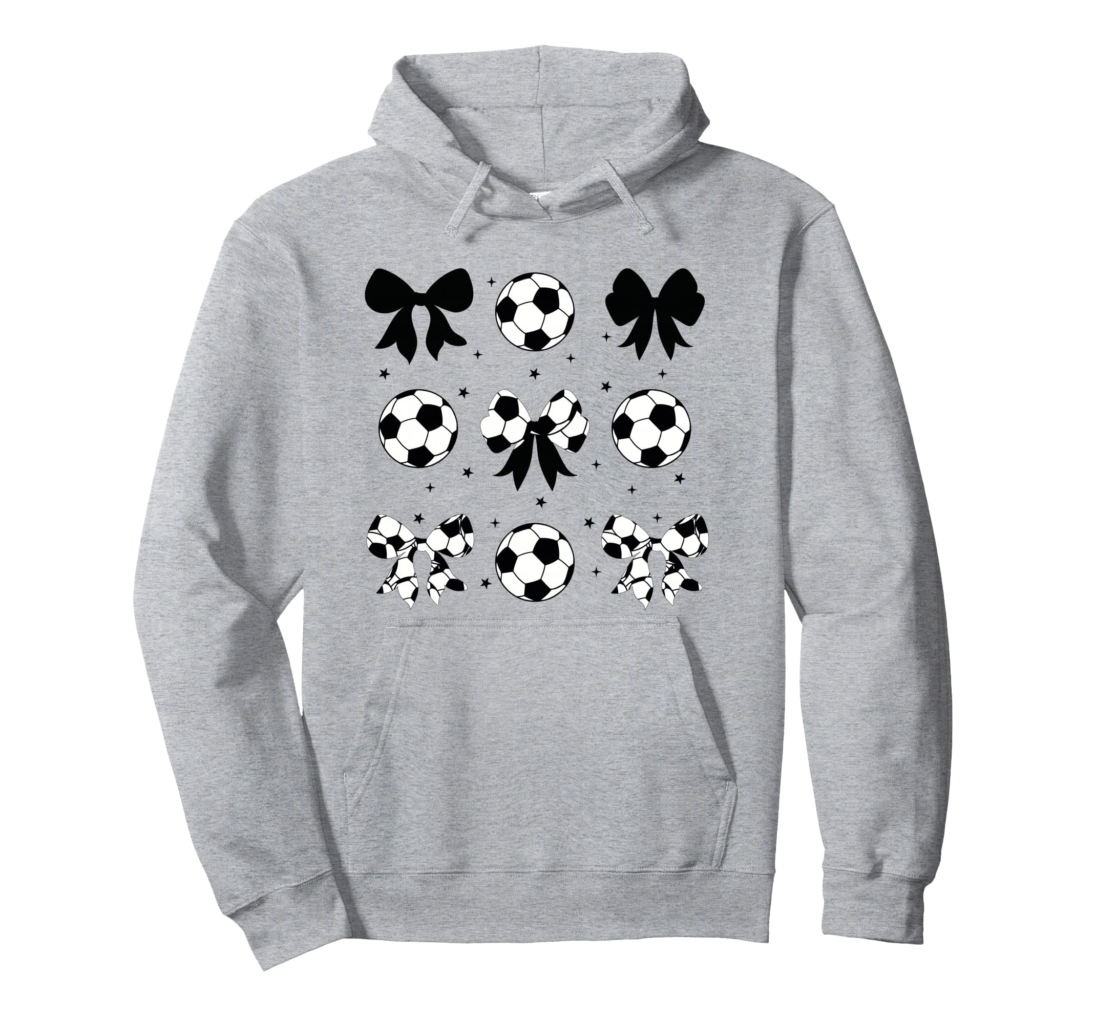 Coquette Soccer Bow Cheer Soccer Mama Hoodie - Novelty Apparel Unisex