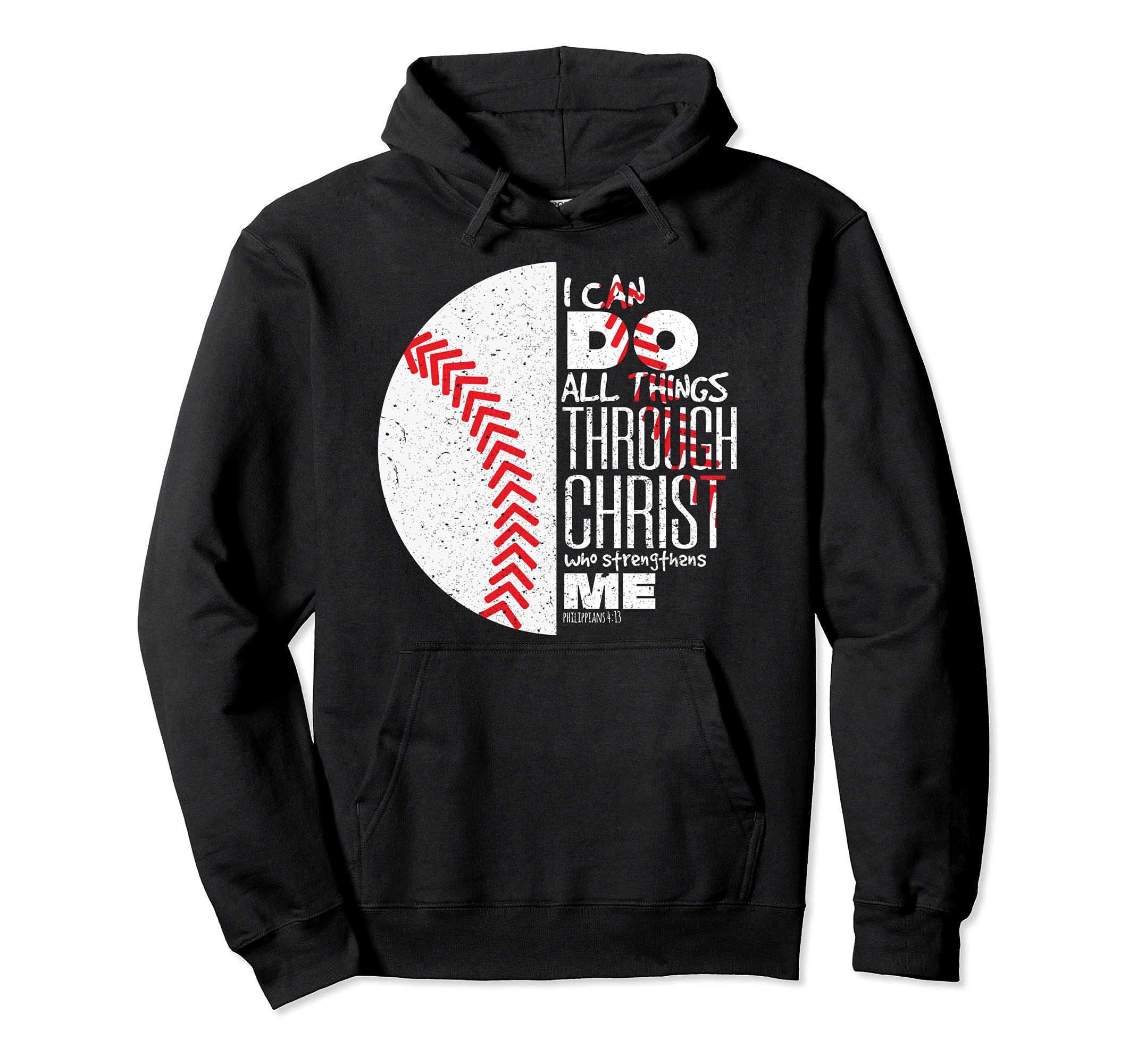Philippians 4 13 Christian Baseball Hoodie - Graphic Print for Adults