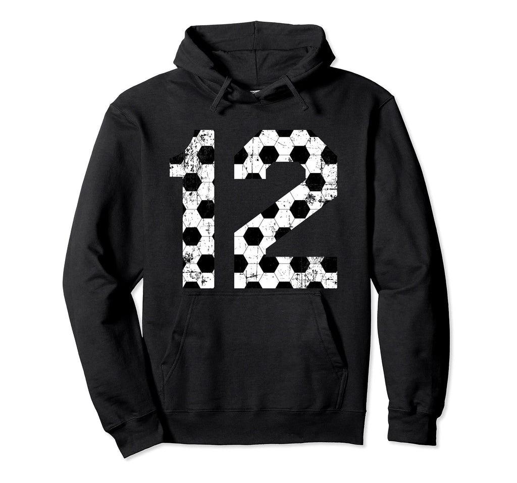 Soccer 12 Jersey Number Hoodie - Unique Graphic Men Women