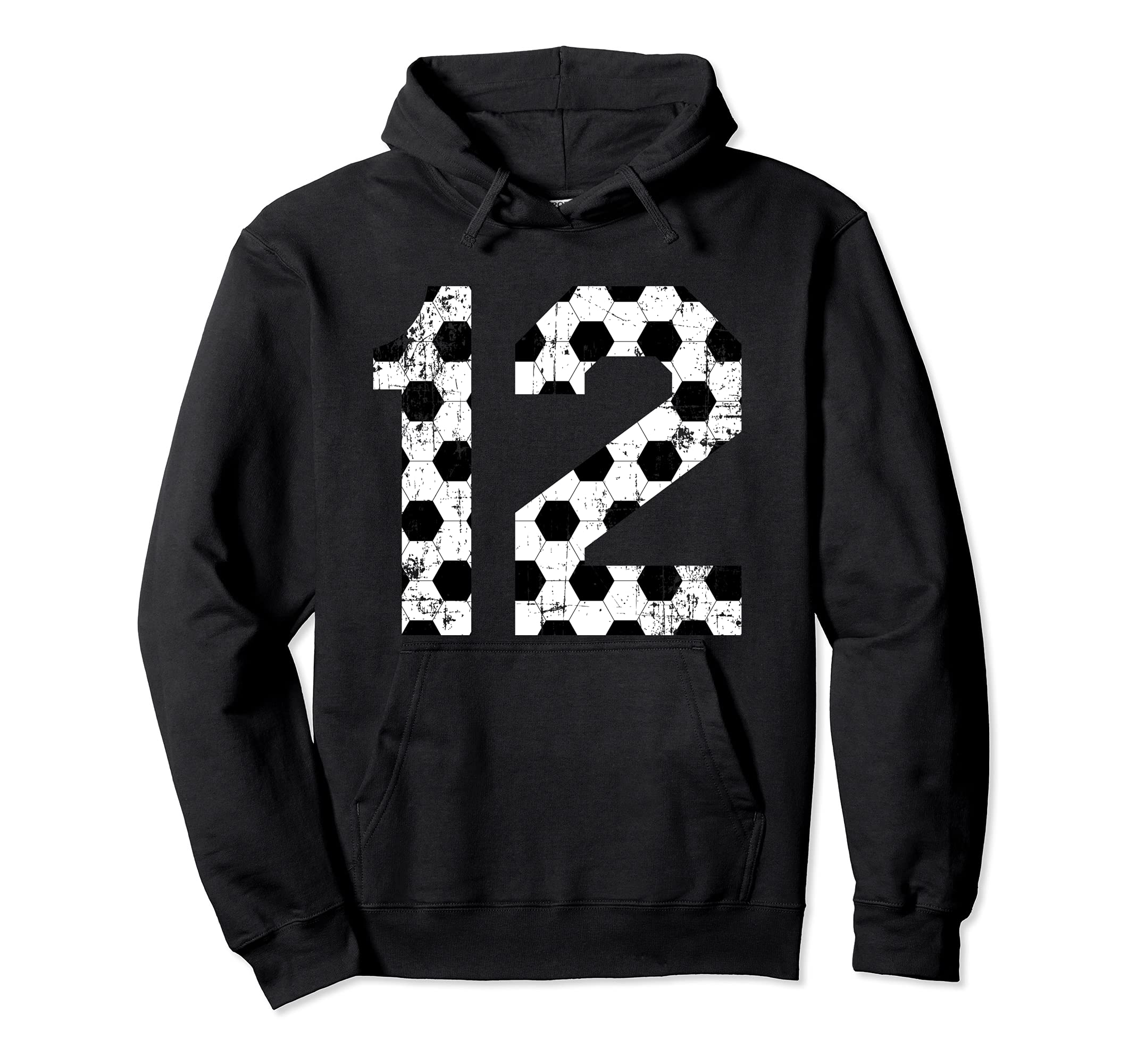 Soccer 12 Jersey Number Hoodie - Unique Graphic Men Women