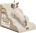 Dog Ramp and Stair for Bed 16" H-20 H,3-Step Cat Stair for Sofa and Chair,4-Step Dog Ramp for High Bed and Window,Durable Nonslip Fabric Cover for Indoor (Beige-20 H, Pet Friendly, 4)