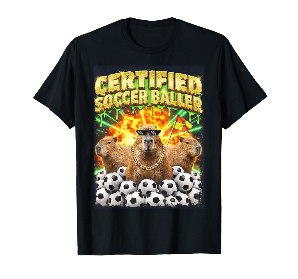 Certified Soccer Baller Meme Ironic T-Shirt - Custom Art Print for Adults