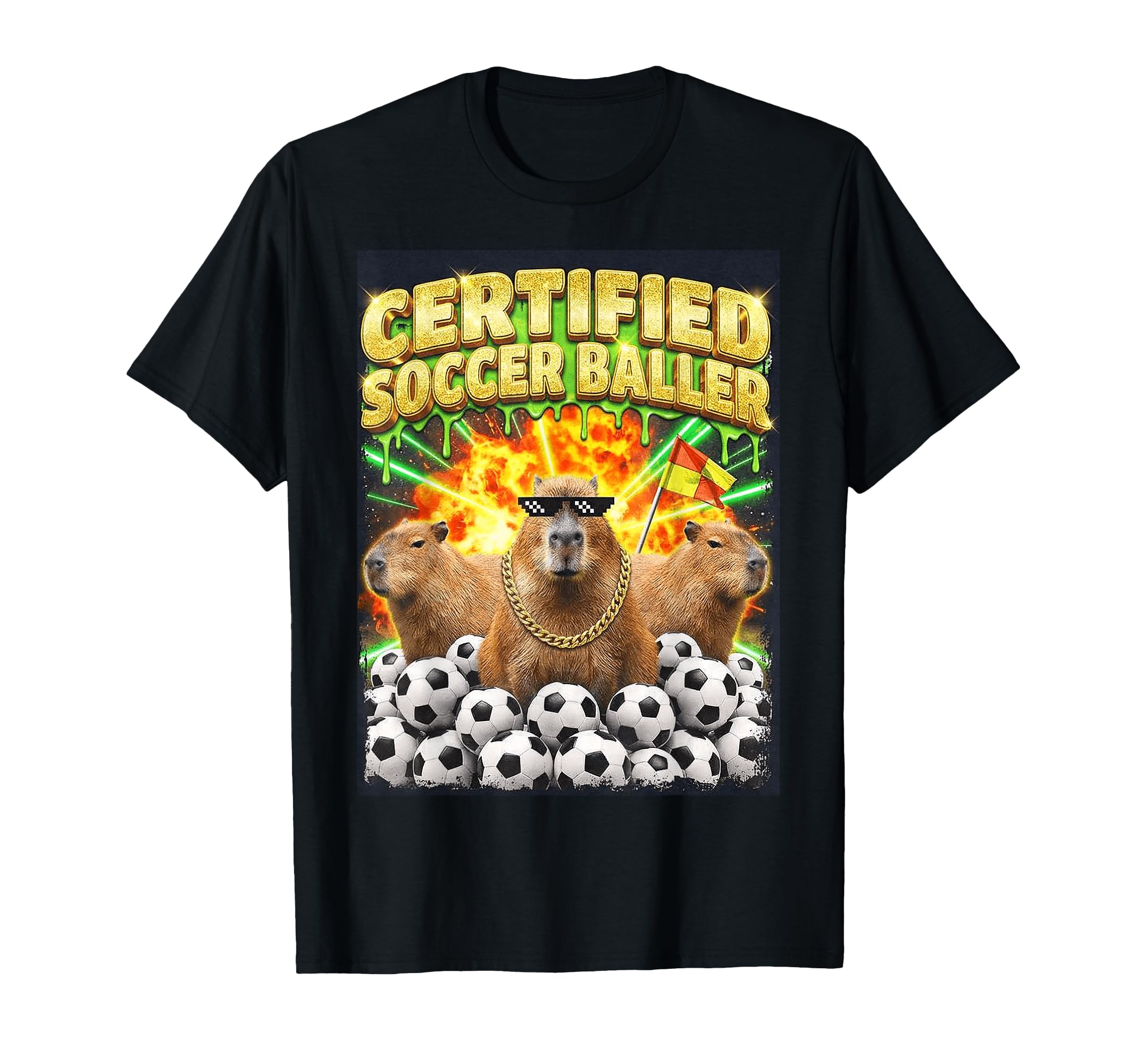 Certified Soccer Baller Meme Ironic T-Shirt - Custom Art Print for Adults