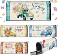 4 Pcs Hello Spring Summer Mailbox Covers Magnetic Standard Size 18 x 21 Inch Hello Autumn Winter Magnetic Mailbox Covers Wraps Decoration for Garden Yard Home Outdoor Decor
