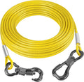 Tresbro 50FT Reflective Tie Out Cable for Dogs Up to 250 Pounds, Steel Wire Lead Leash Cable with Stainless Rotatable Buckle, Lightweight and Enduring, Dog Chains Outside for Outdoor, Yard, Yellow
