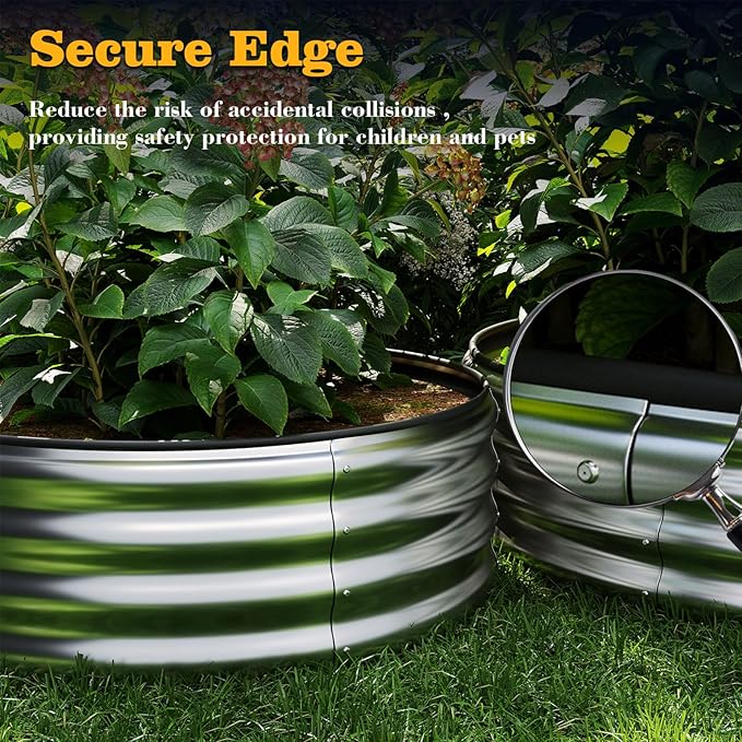 Galvanized Metal Planter Raised Garden Bed Kit for Gardening Outdoor，4x2x1ft Planter Grow Garden Box Raised Flower Bed，Long Vegetable Clearance Herb Raised Garden Beds for Gardening White