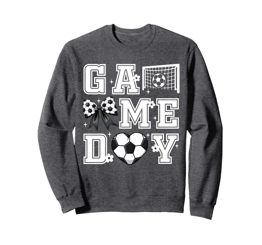 Soccer Game Day Coquette Bow Funny Sweatshirt - Graphic Print Men Women