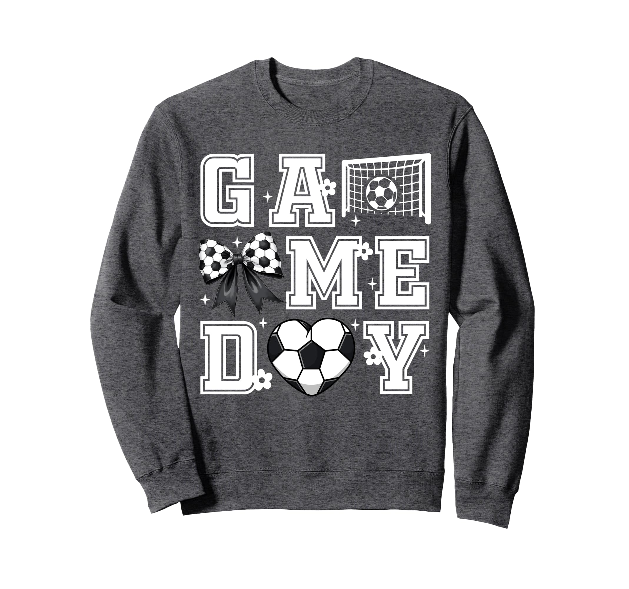 Soccer Game Day Coquette Bow Funny Sweatshirt - Graphic Print Men Women