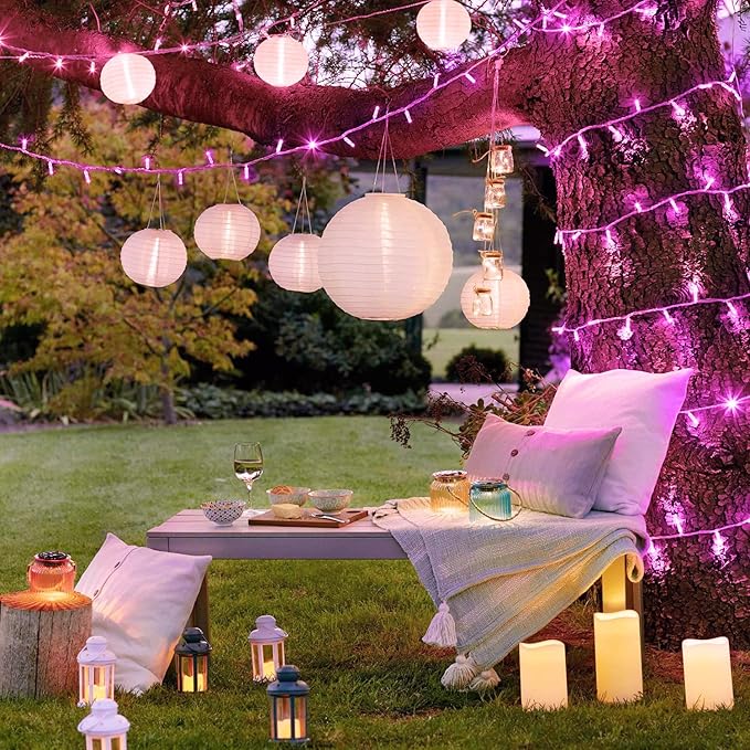 JMEXSUSS 66 Ft Pink Lights for Room Decor, 200 LED Pink String Fairy Christmas Lights Clear Wire Plug in for Bedroom Indoor Outdoor Girl's Room Decorations