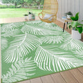 Pauwer Waterproof Outdoor Rug 6x9, Reversible Plastic Straw Patio Camping Rug, Indoor Outdoor RV Mat Carpet for Deck, Camper, Porch, Balcony, Backyard, Picnic, Leaf Green