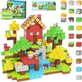 Magnetic Blocks with Forest Animals, Magnetic Building Blocks Magnet Cube Toys Stacking, Build Forest World Set, STEM Montessori Sensory Toys for Kids Boys Girls Age 3 4 5 6 7 8 9 10 Gifts