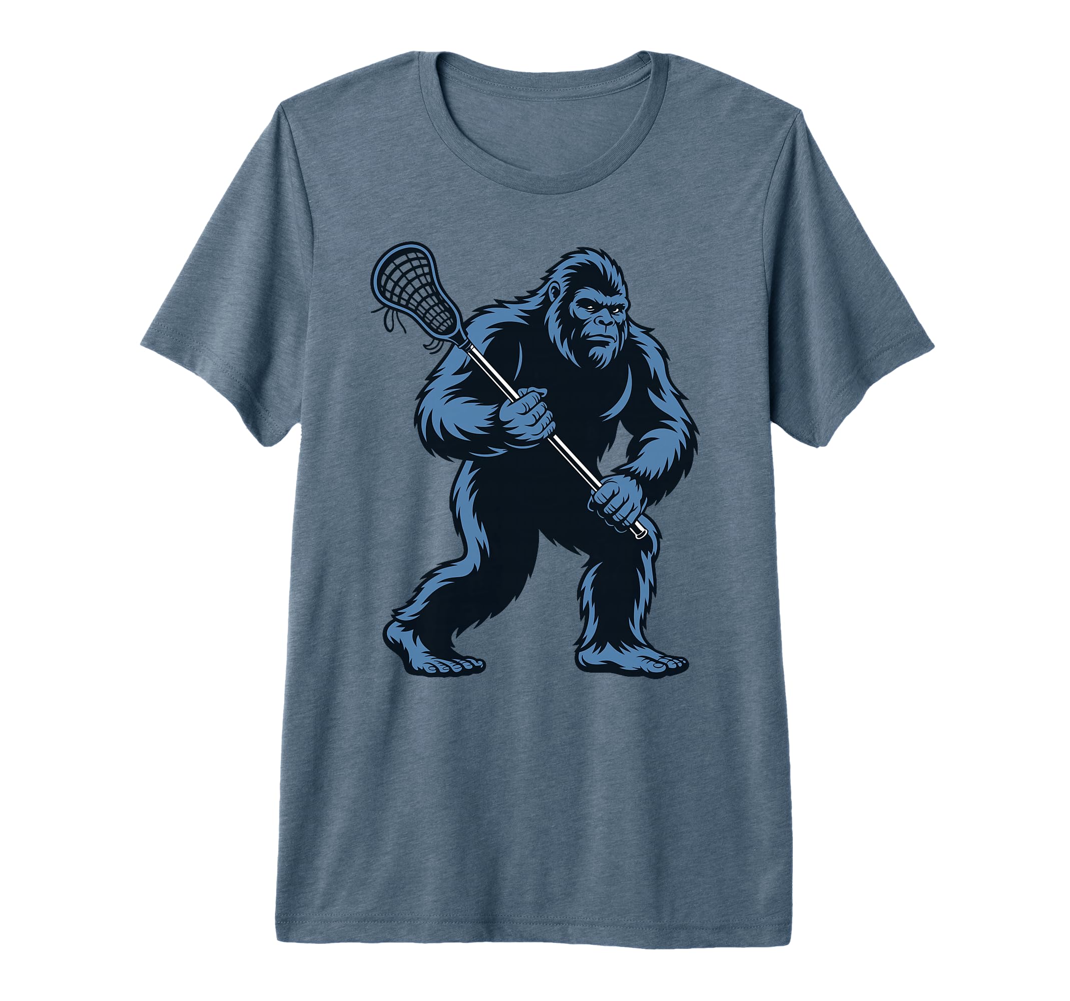Bigfoot Lacrosse Sasquatch Lax Tri T-Shirt - Novelty Apparel Men Women