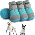 Hcpet Dog Shoes for Large Dogs, Breathable Dog Booties for Small Medium Dogs, Anti-Slip Dog Boots & Paw Protectors for Hot Pavement Winter Snow Hiking with Reflective Straps Blue Size 7