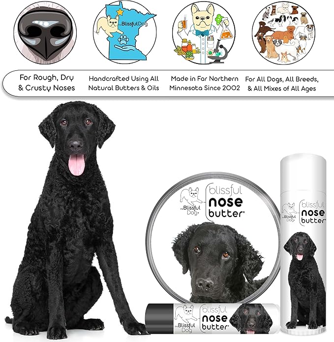 The Blissful Dog Curly-Coat Retriever Unscented Nose Butter, 4-Ounce