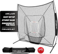 PowerNet Baseball Softball Practice Net 7x7 with Baseball Accessories for Practice Pitching, Batting & Fielding, Ball Caddy, Weighted Baseballs, Tee