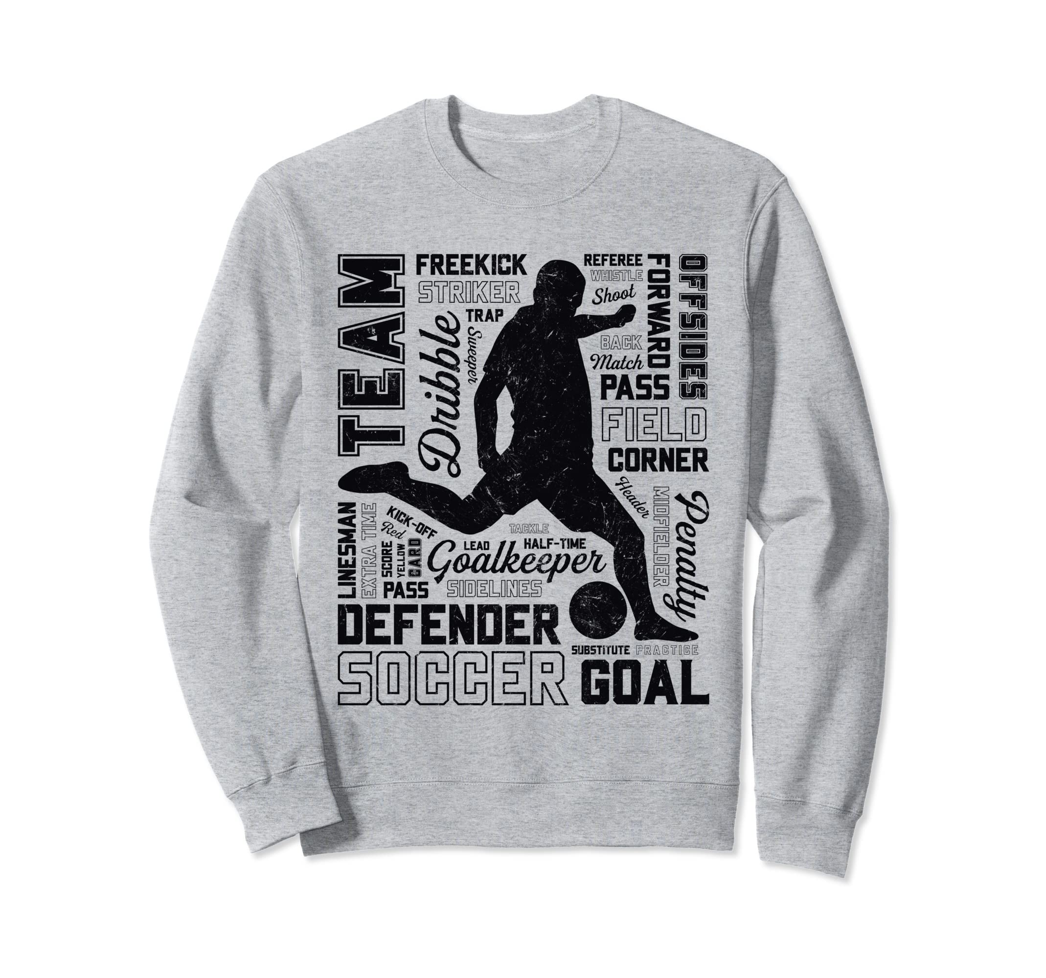 Soccer Typography Word Art Funny Soccer Sweatshirt - Graphic Print Unisex
