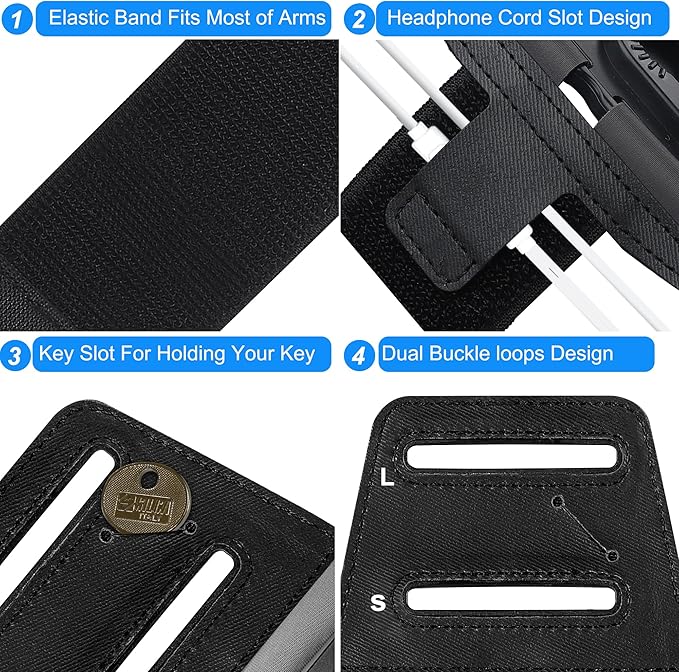 Newpponn Cell Phone Holder Armband - Reflective & Adjustable Wristband Strap Arm Bands Case Compatible with iPhone 16 15 14 13 12 Mini Pro Max Plus Samsung Galaxy Pixel for Workout Exercise Sports