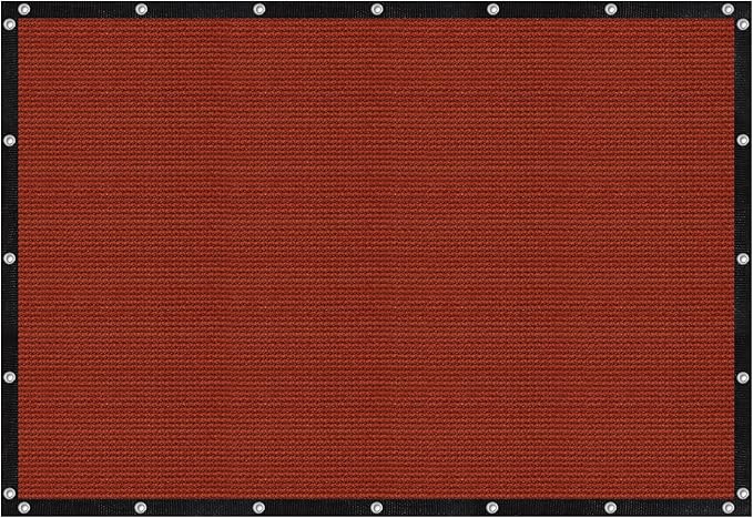 VICLLAX Shade Fabric Sun Shade Cloth with Every 2 FT Grommets for Patio Garden Pergola Cover Canopy 14x16 FT, Rust Red