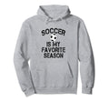 Soccer Is My Favorite Season Black Hoodie - Minimalist Print for Adults