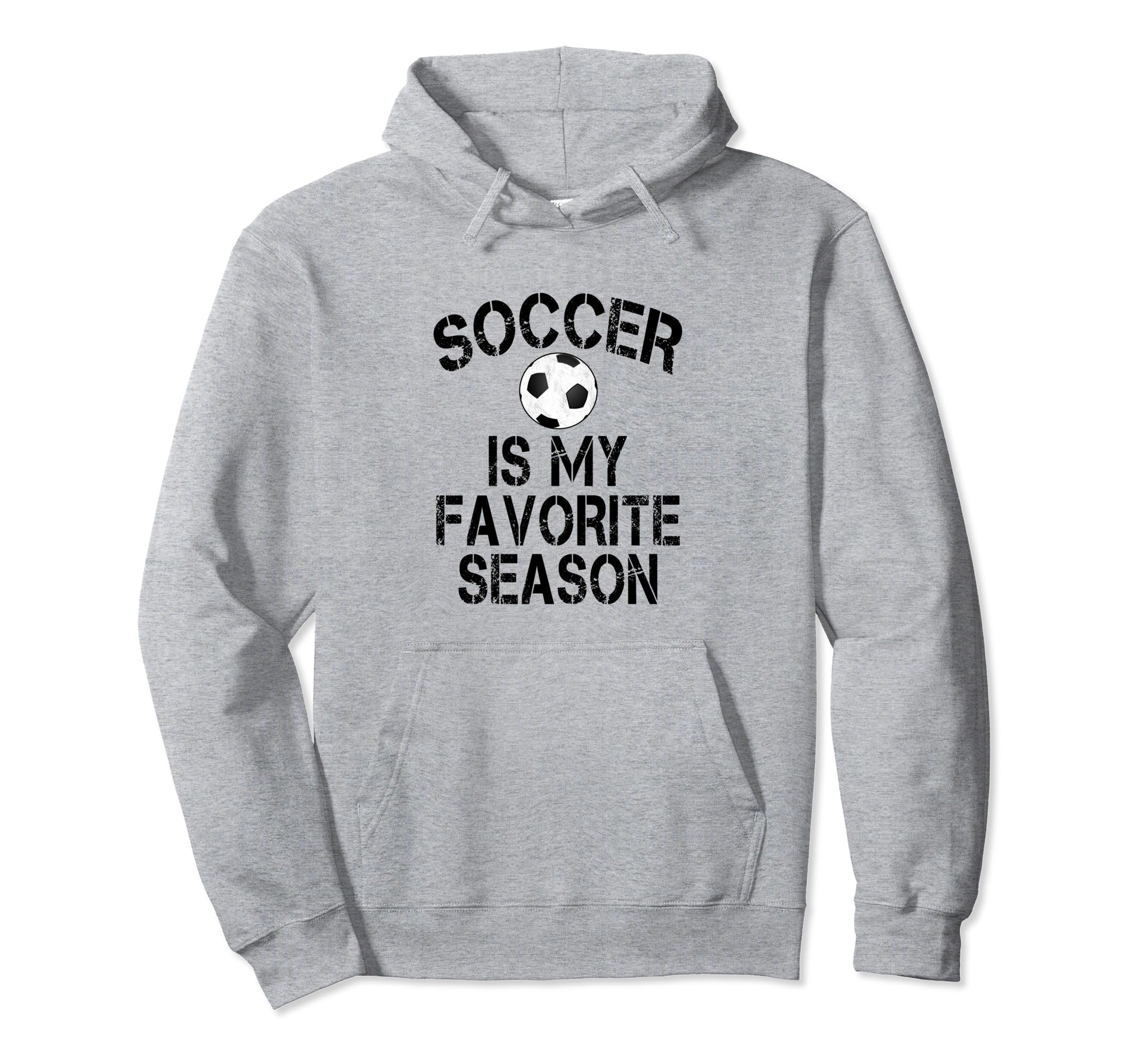 Soccer Is My Favorite Season Black Hoodie - Minimalist Print for Adults