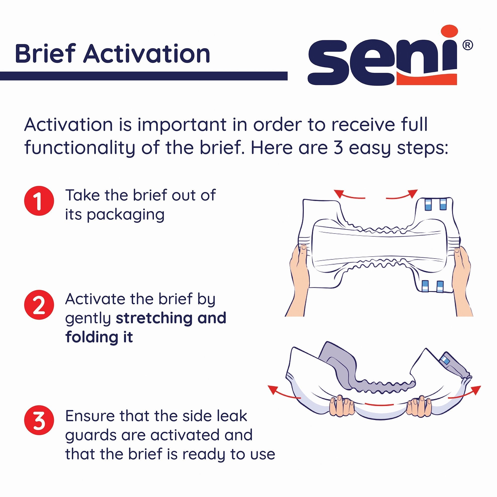 Seni® Super Heavy Absorbency Incontinence Brief, Extra Small S-XS25-BS1