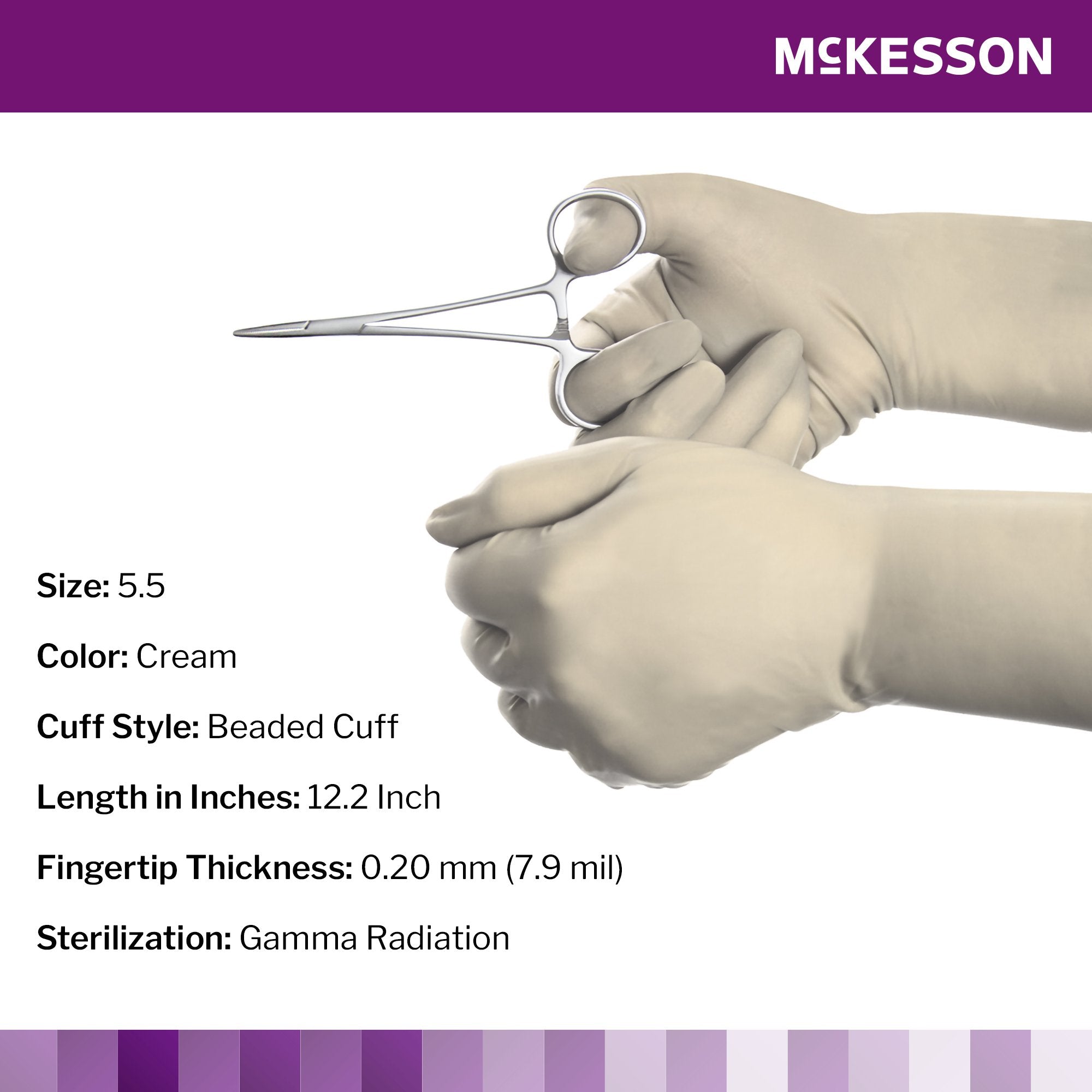 McKesson Perry® Polychloroprene Surgical Glove, Size 5.5, Cream 20-2655N